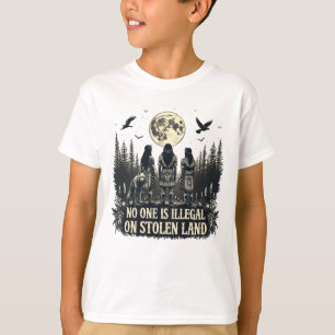盗まれた土地で違法な人はいない先住民American I Tシャツ