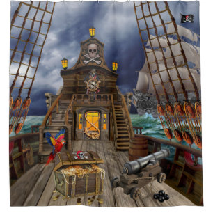 盗まれた海賊宝物 シャワーカーテン