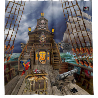 盗まれた海賊宝物 シャワーカーテン