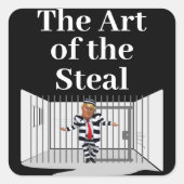 盗みトランプのステッカーの芸術 スクエアシール (正面)