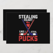 盗むハートのような私はホッケーバレンタインを盗む 招待状 (正面/裏面)