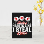 盗むハート私は野球のベースを盗む カード (黄色い花)