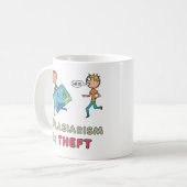 盗作は窃盗である コーヒーマグカップ (正面左)