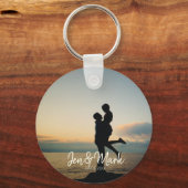 盗難された写真。名前と年のタイポグラフィ キーホルダー (正面)