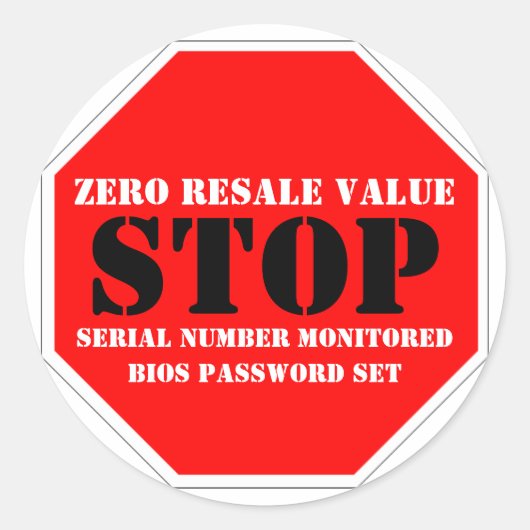 盗難防止警告シール ラウンドシール (正面)