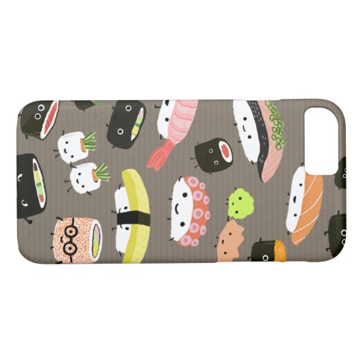 盛り合わせかわいいすしキャラクターかわいいおもしろいと Case-Mate iPhoneケース (裏面(横))