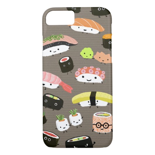 盛り合わせかわいいすしキャラクターかわいいおもしろいと Case-Mate iPhoneケース (裏面)