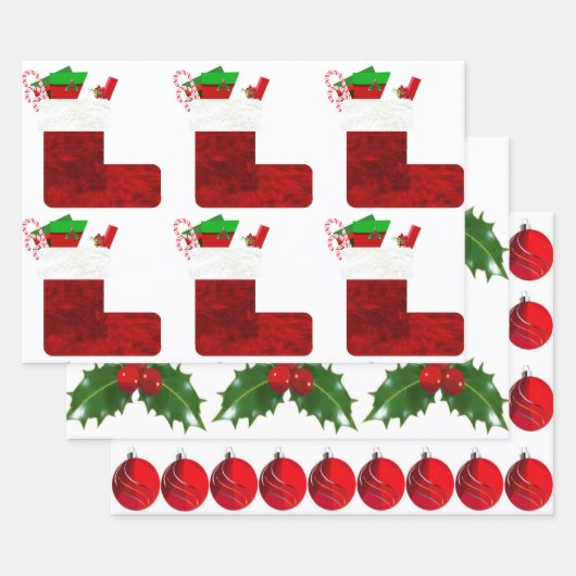 盛り合わせクリスマスラッピング紙 ラッピングペーパーシート (セット)
