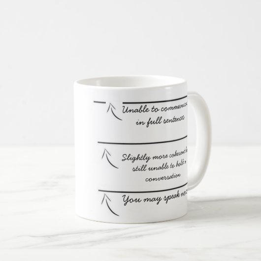 盛り土ラインおもしろいなコーヒー・マグを今話すことができます コーヒーマグカップ (正面右)