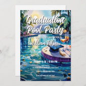盛カスタマイズり盛りプール卒業パーティー 招待状 (正面/裏面)