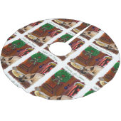 盛大なクリスマスを祝う ブラッシュドポリエステルツリースカート (アングル)