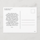 盛大な休日結婚の写真発表 シーズンポストカード (裏面)