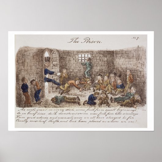 監獄1858年(色版木、銅版、版画) ポスター (正面)