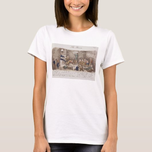 監獄1858年(色版木、銅版、版画) Tシャツ (正面)