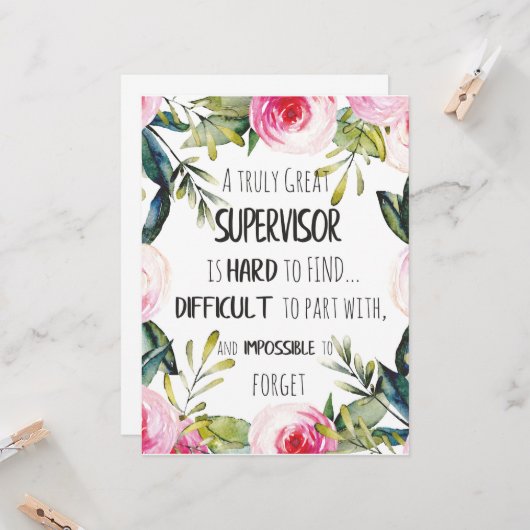 監督者の感謝ありがとう引用文ボス カード (正面/裏面インサイチュ)