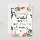 監督者の感謝ありがとう引用文ボス サンキューカード (正面)