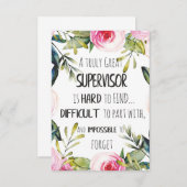 監督者の感謝ありがとう引用文ボス サンキューカード (正面/裏面)