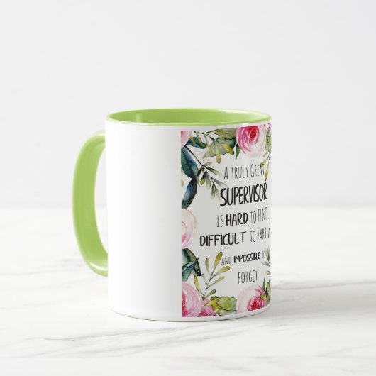 監督者の感謝ありがとう引用文ボス マグカップ (正面左)