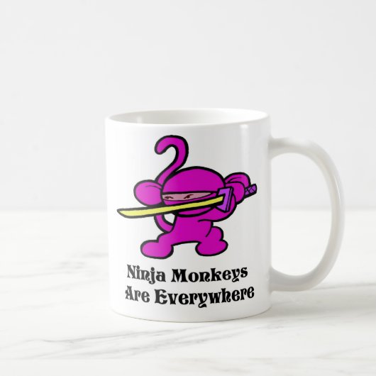 監視のピンクの忍者 コーヒーマグカップ (右)