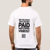 監視ビデオやる気を起こさせるなTシャツは俸給を受け取ります Tシャツ (裏面)