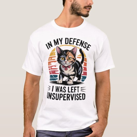 監視放棄されたもんね ネコ Tシャツ (正面)