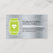 監視頭が切れるハートモニター |金属の背景 名刺 (正面)