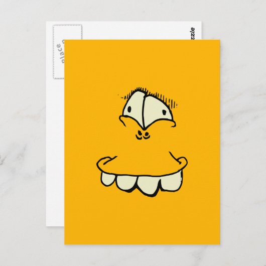 目おっちょこちょいのと歯の漫画顔 ポストカード (正面/裏面)