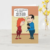 目おもしろいが幸せな記念日 カード (黄色い花)