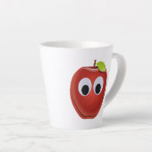 目おもしろいがGooglyの赤りんご カフェラテマグ (右アングル)