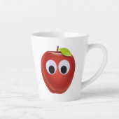 目おもしろいがGooglyの赤りんご カフェラテマグ (右)
