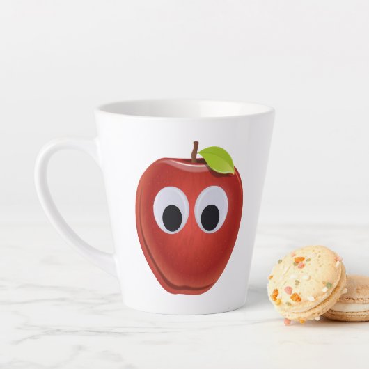 目おもしろいがGooglyの赤りんご カフェラテマグ (インサイチュ)