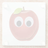 目おもしろいがGooglyの赤りんご ガラスコースター (裏面)