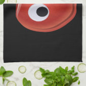 目おもしろいがGooglyの赤りんご キッチンタオル (折り畳み)