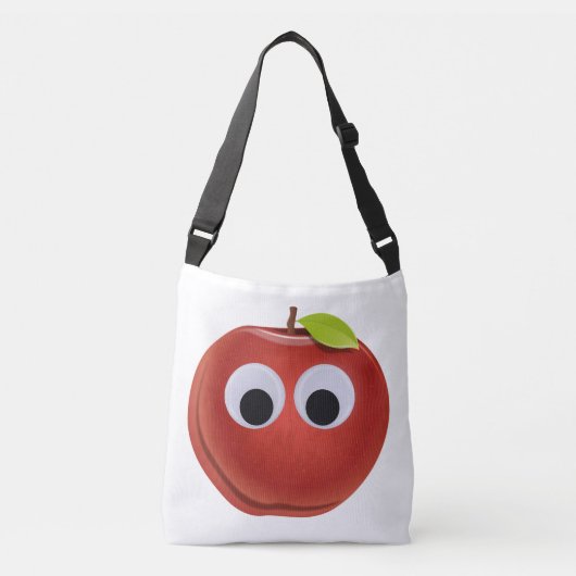 目おもしろいがGooglyの赤りんご クロスボディバッグ (正面)