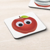 目おもしろいがGooglyの赤りんご コースター (左側)