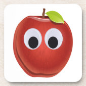 目おもしろいがGooglyの赤りんご コースター (正面)