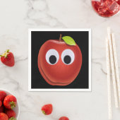 目おもしろいがGooglyの赤りんご スタンダードカクテルナプキン (インサイチュ)