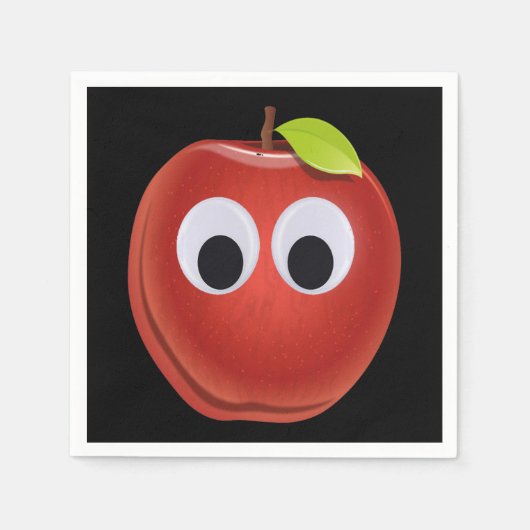 目おもしろいがGooglyの赤りんご スタンダードカクテルナプキン (正面)