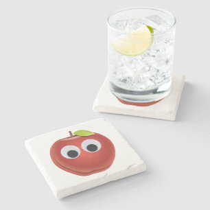 目おもしろいがGooglyの赤りんご ストーンコースター