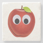 目おもしろいがGooglyの赤りんご ストーンコースター (正面)