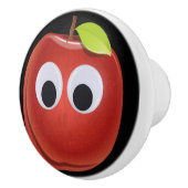目おもしろいがGooglyの赤りんご セラミックノブ (右)