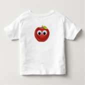 目おもしろいがGooglyの赤りんご トドラーTシャツ (裏面)
