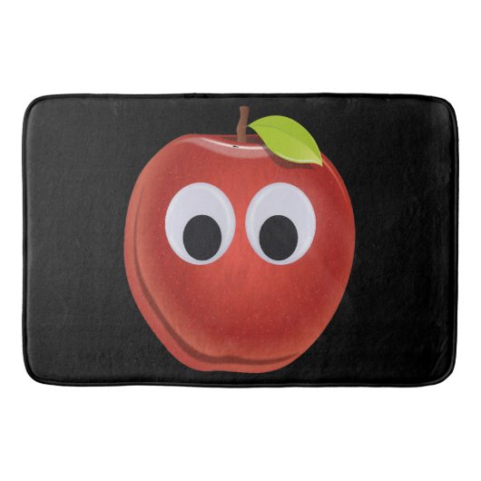 目おもしろいがGooglyの赤りんご バスマット (正面)
