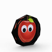 目おもしろいがGooglyの赤りんご フォトブロック (左)
