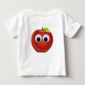 目おもしろいがGooglyの赤りんご ベビーTシャツ (裏面)