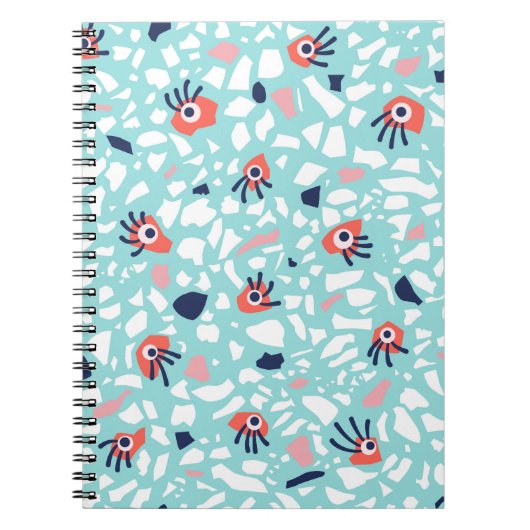 目おもしろい付きテラゾ幾何学模様 ノートブック (正面)