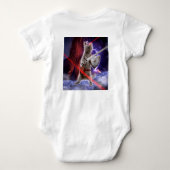 目からレーザーを放つ戦士ネコ ベビーボディスーツ (裏面)