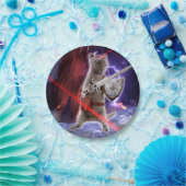 目からレーザーを放つ戦士ネコ ペーパープレート (パーティー)