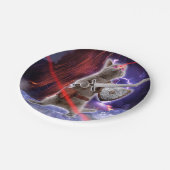 目からレーザーを放つ戦士ネコ ペーパープレート (アングル)