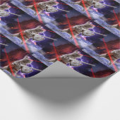 目からレーザーを放つ戦士ネコ ラッピングペーパー (角)